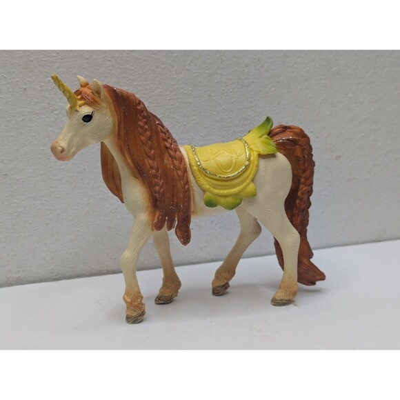 schleich Other - 🍁 3/$20 Schleich 5” Horse Unicorn Glitter Rust Brown Mane Magnet Saddle